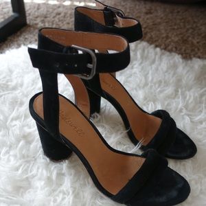 Black strappy Madewell heels